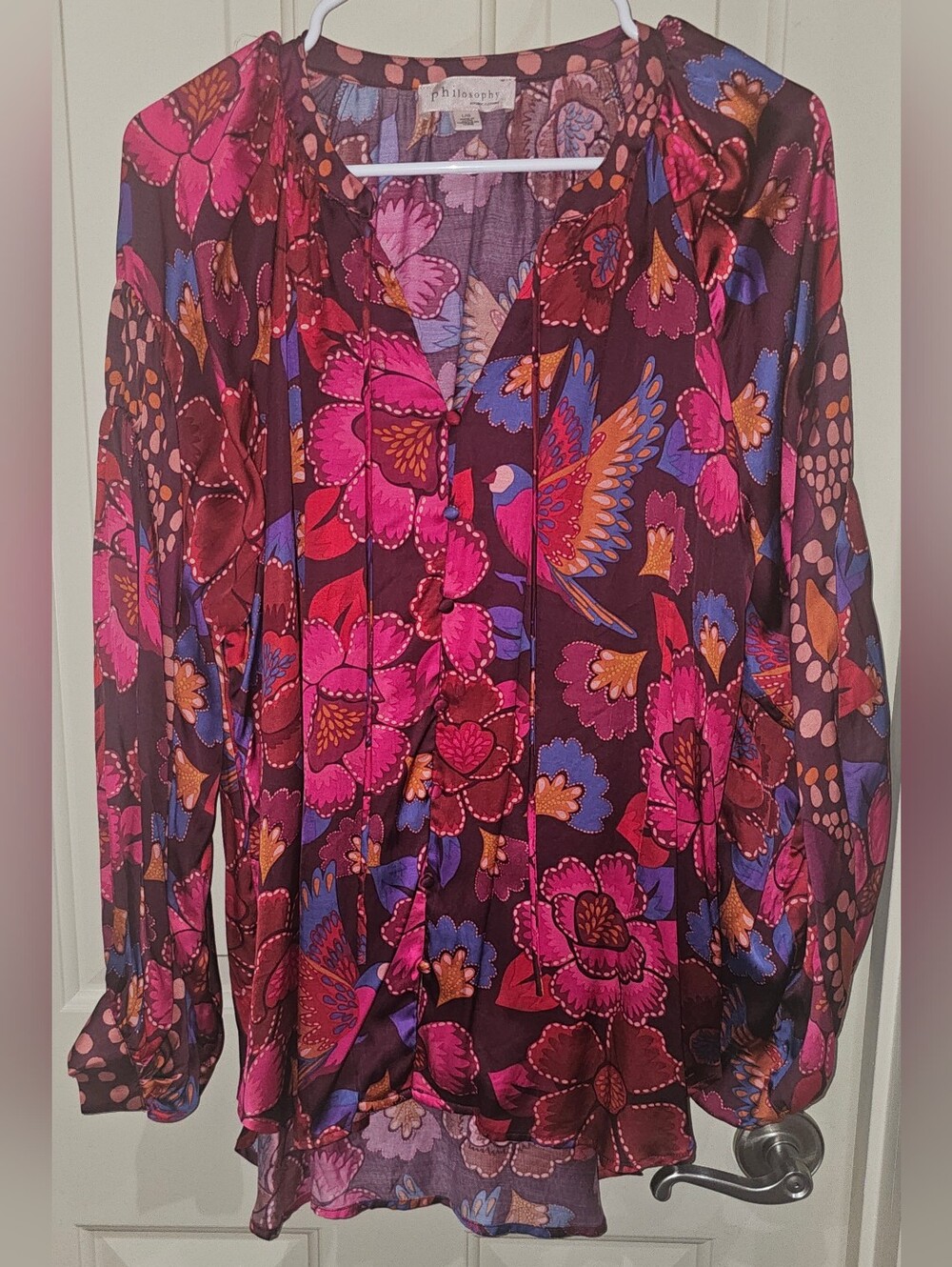 Philosophy Floral Multicolor Women's Top Size Large